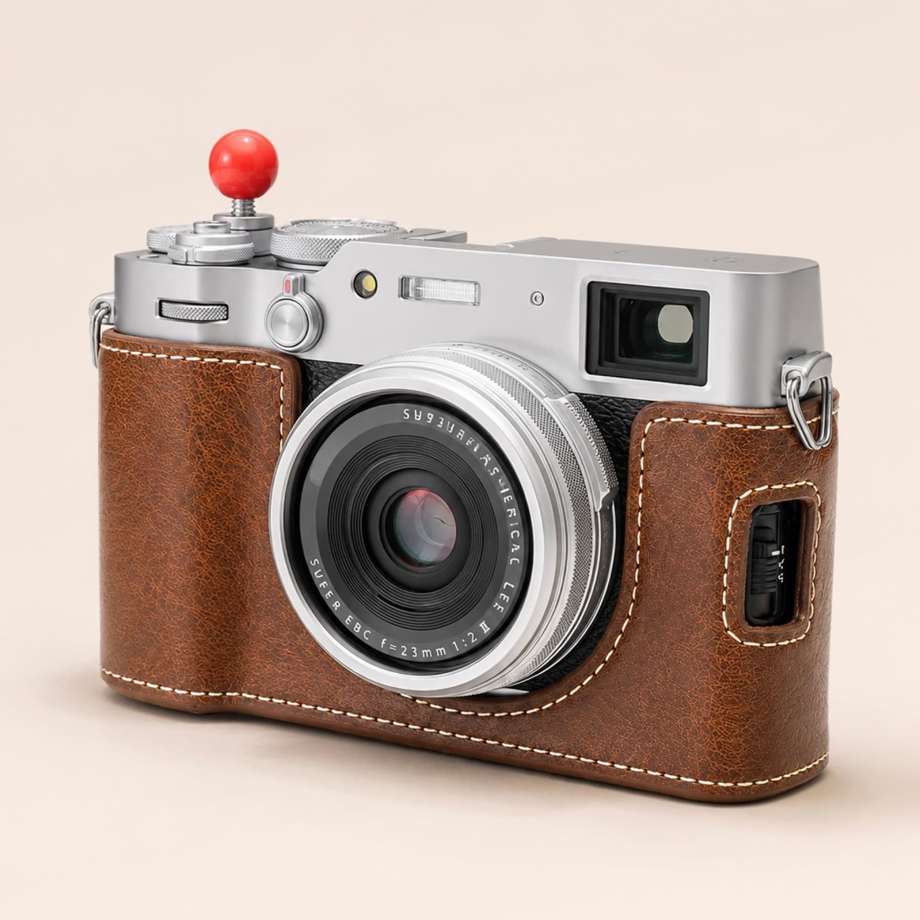 Leather Half Case for Fujifilm X100VI in Coffee